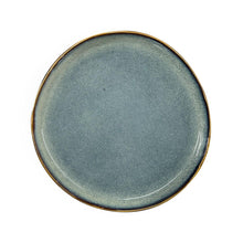 Set De 6 Plato Redondo Ceramica 26 Cm Azul Grafito Línea Rustica