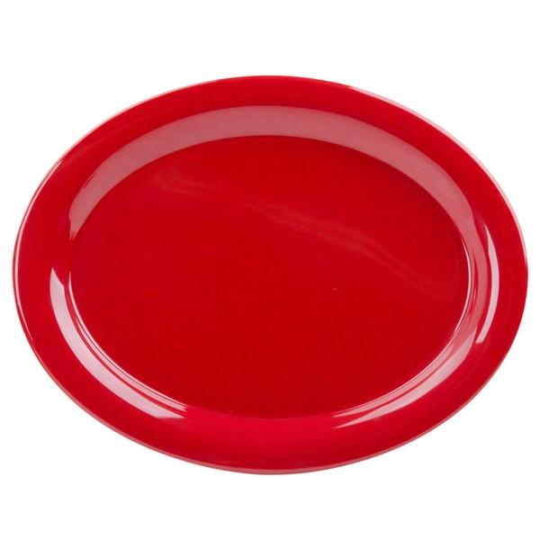 SET DE 3 PLATO OVALADO ROJO 28 CMS.