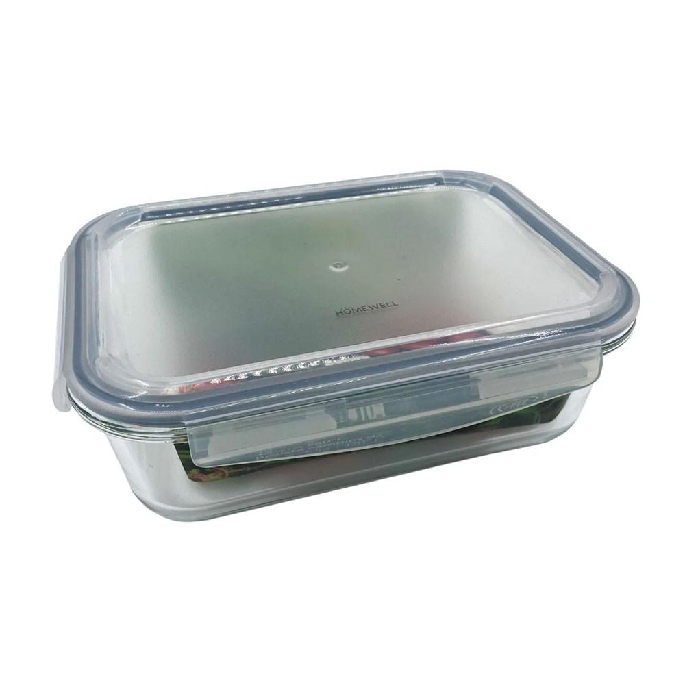 Contenedor Hermético Vidrio Rectangular 1.5 Litros