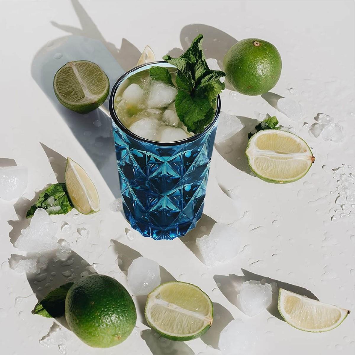 Vaso Vidrio 350 Ml Azul Línea Navy