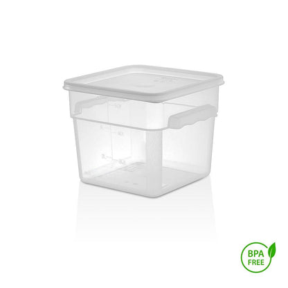 RECIPIENTE CUADRADO POLIPROPILENO 5.7 LTS CON TAPA TRANSPARE