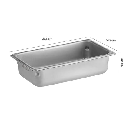 Contenedor Gastronómico Acero Inoxidable GN 1/4 x 6.5 Cm Linea Premium