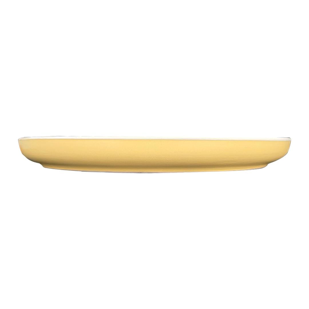 Set De 4 Plato Principal Ceramica Rustica 27 Cm Amarillo Lin