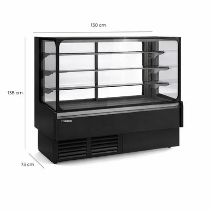 Vitrina Pastelera Cerrada Recta  1.3 Metros Negra Modelo VSS-6-13-R Coreco