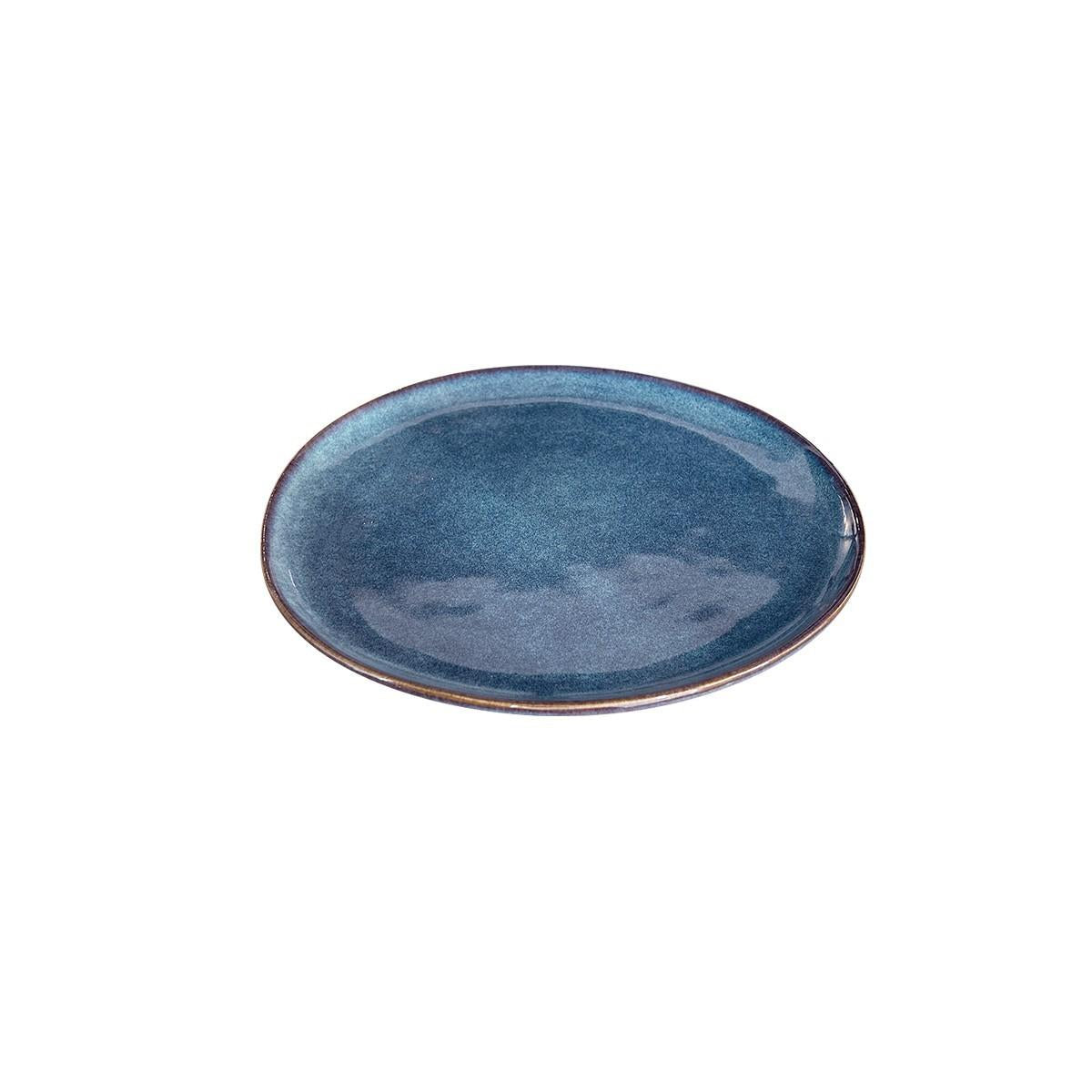 Set 6 Platos Redondo Ceramica Azul 21 Cm Linea Efes