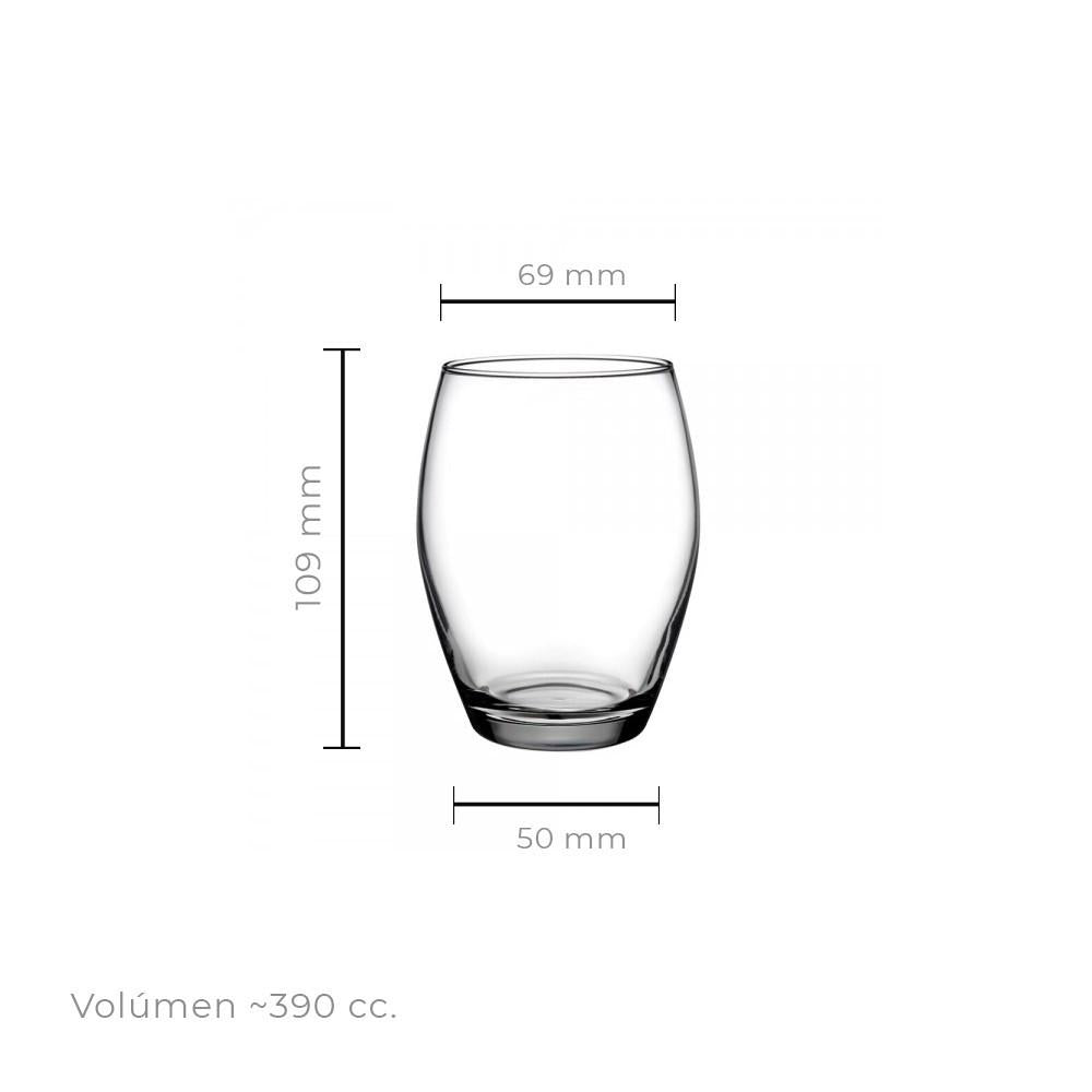 Set De 6 Vasos De Whisky 390 Cc Línea Montecarlo
