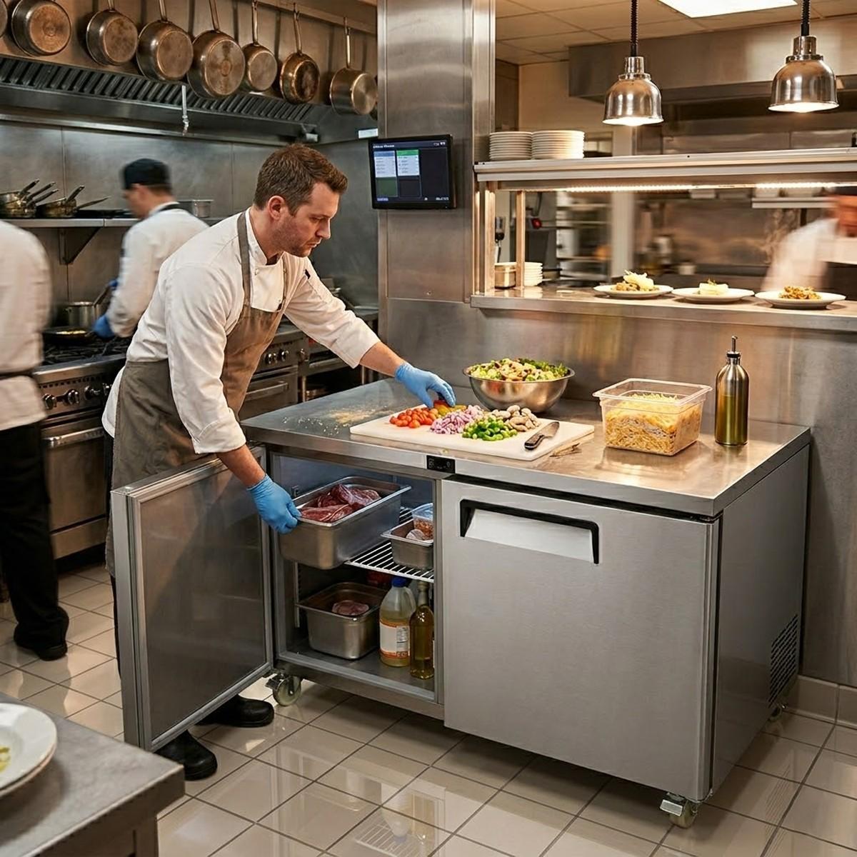 Mesón Refrigerado 2 Puertas LUC-500R 153 Cm Norkalt