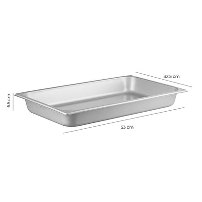 Contenedor Gastronomico Acero Inoxidable GN 1/1 x 6.5 Cm