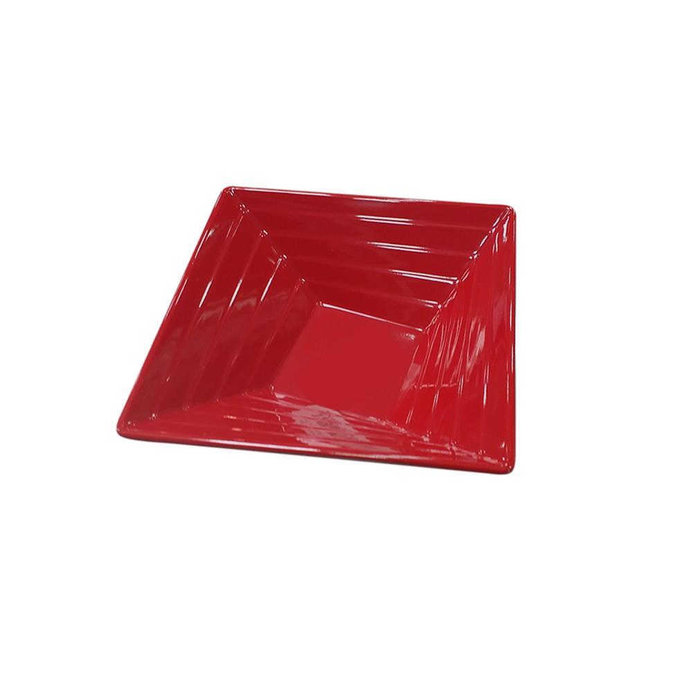 Set De 4 Bowl Cuadrado Melamina 15 Cm. Rojo