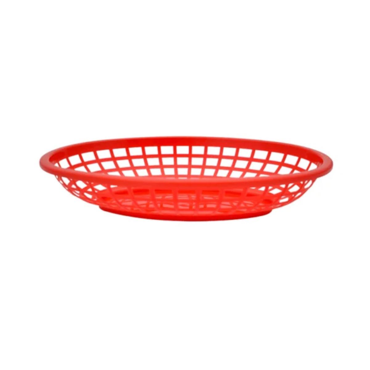 Canasto Polietileno Rojo Oval 23x14.5xh4.5 Cm
