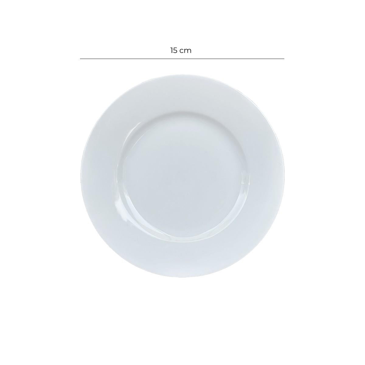 Set 6 Platos Porcelana Borde Ancho 15 Cms Línea Padua