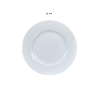 Set 6 Platos Porcelana Borde Ancho 15 Cms Línea Padua