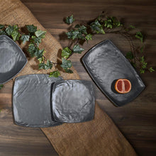 Plato Melamina Rectangular Negra 23.5x37 Cm Línea Carre