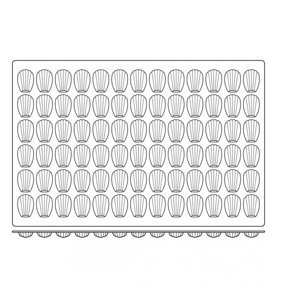 Plancha Silicona Forma Madeleine 60x40 Cm