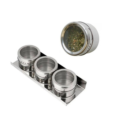 Especieros Magnéticos. Acero Inoxidable 3 Unidades