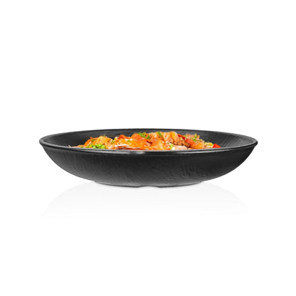 Plato Hondo Melamina Negra 23 Cm Línea Tilda