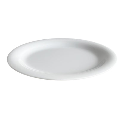 Set de 6 Platos Melamina Ovalado Borde Ancho Blanca 29x23 Cm Línea Clásica