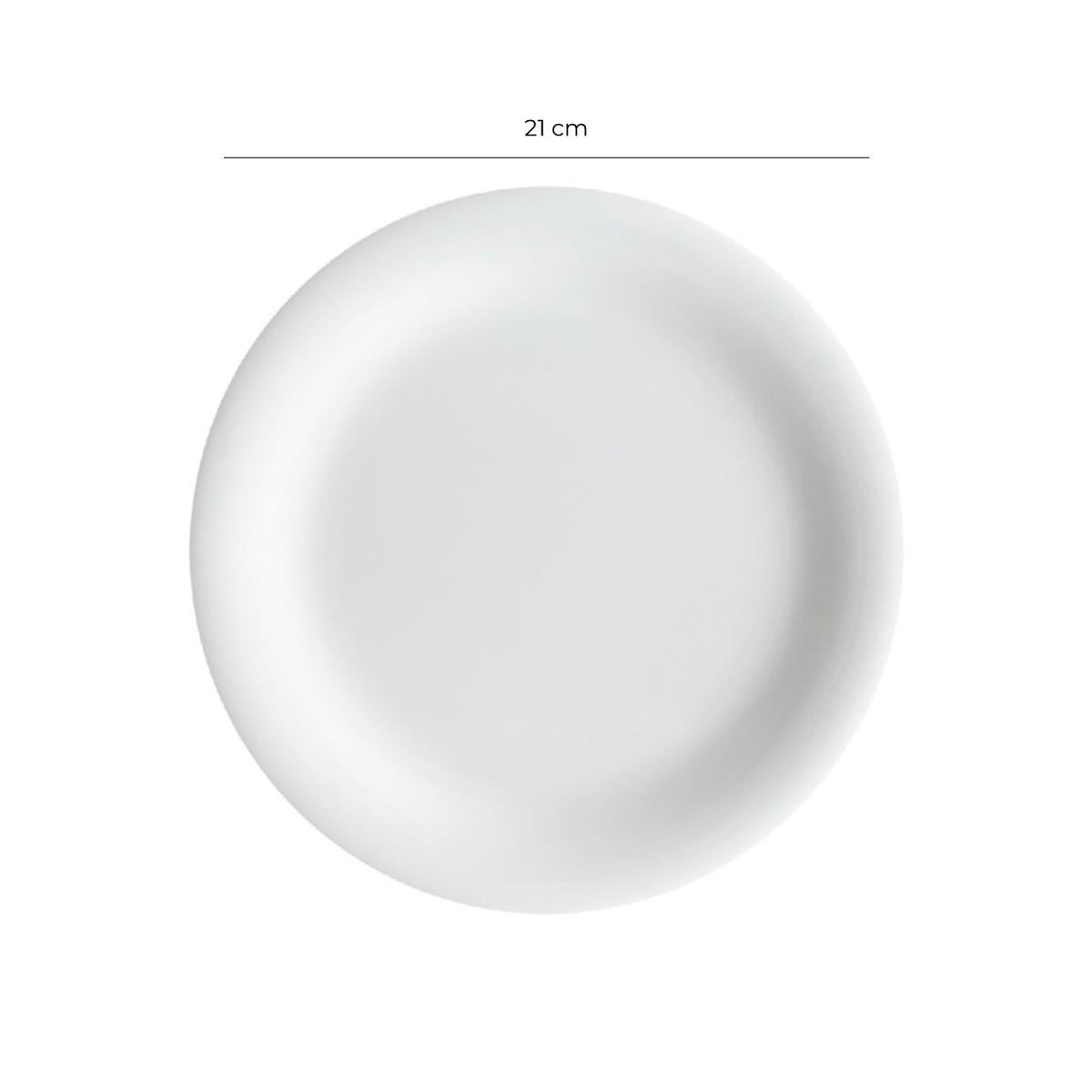 Plato Melamina Redondo Borde Ancho Blanca 21 Cm Línea Clásica