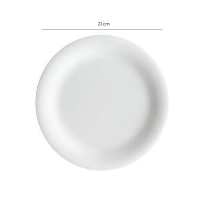 Plato Melamina Redondo Borde Ancho Blanca 21 Cm Línea Clásica