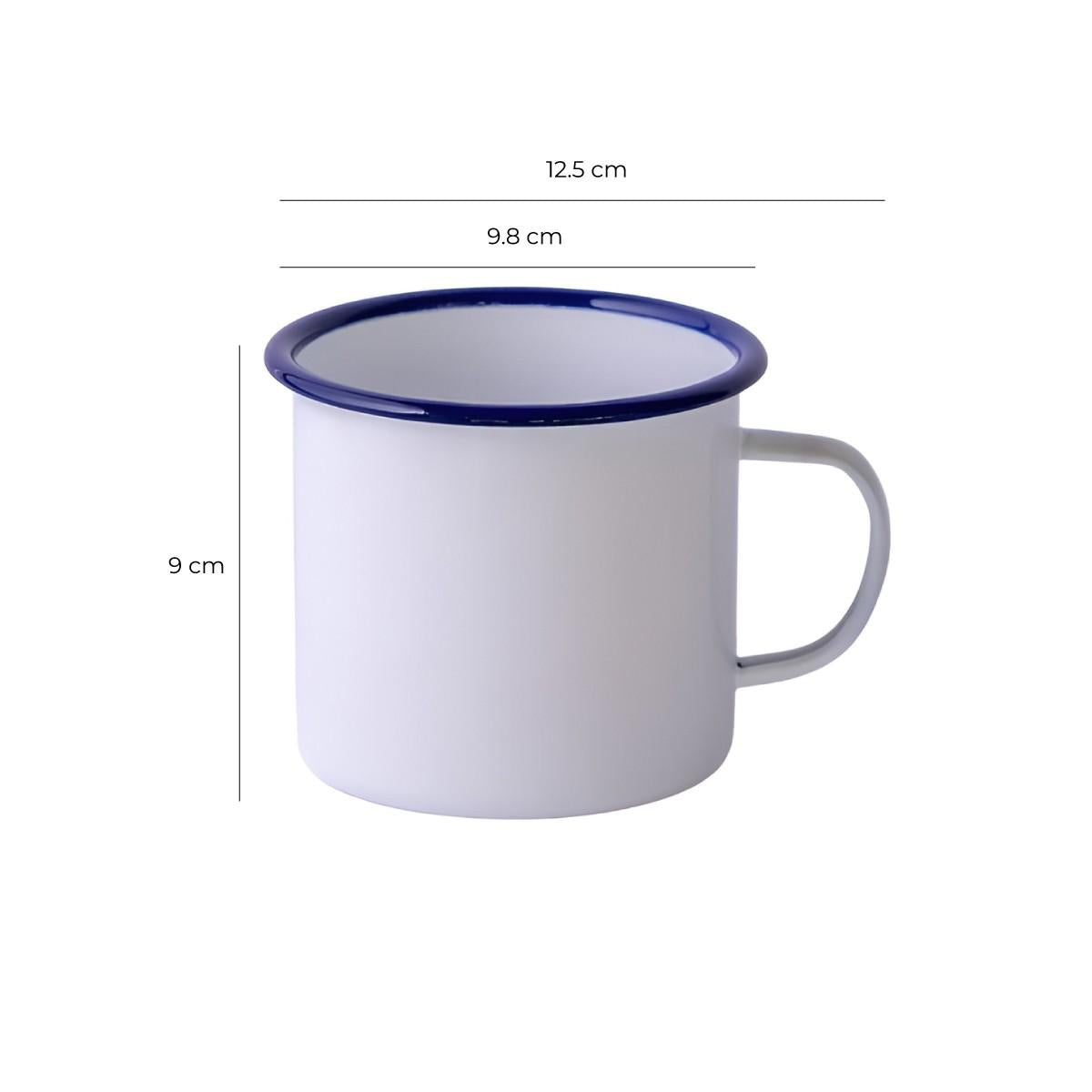Set de 4 Mug Enlozado Blanco 350 Ml