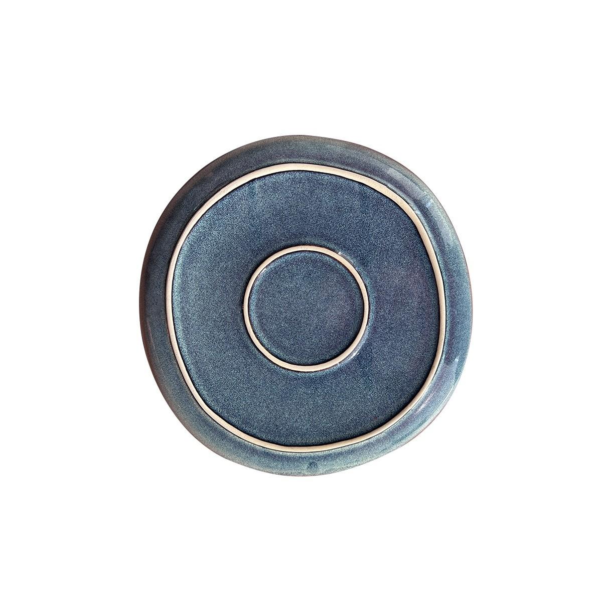 Set 6 Platos Redondo Ceramica Azul 21 Cm Linea Efes