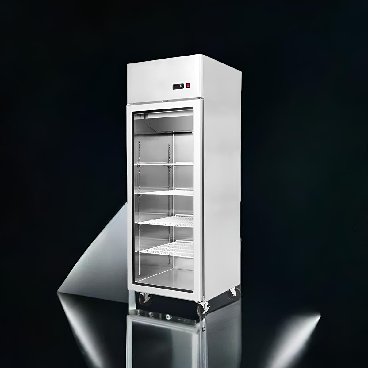 Refrigerador Acero Inoxidable Puerta Vidrio Single 700 Litros Norkalt