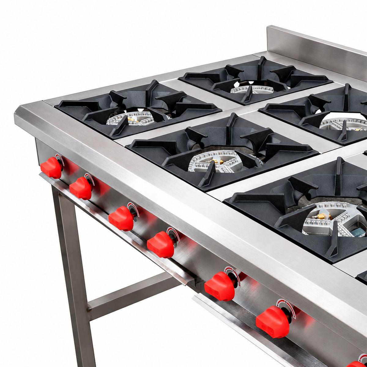 Anafe Industrial  a gas 8 quemador de 180mm GPL