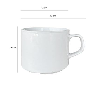 Set 6 Mug Porcelana Blanco 350 Ml Línea Padua