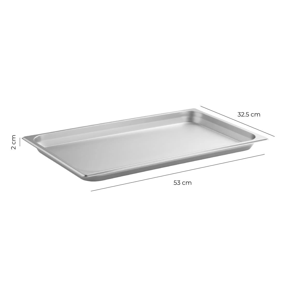 Contenedor Gastronomico Acero Inoxidable GN 1/1 x 2 Cm