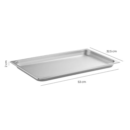 Contenedor Gastronomico Acero Inoxidable GN 1/1 x 2 Cm