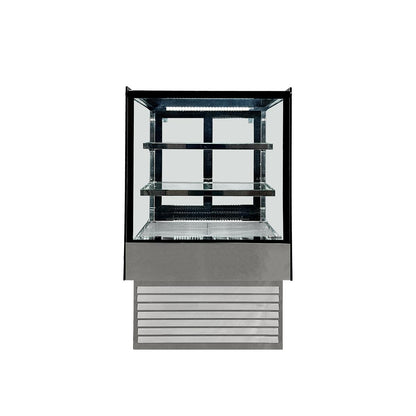 Vitrina Pastelera Rectangular Plateada Línea Market 700 x 700 x 1200 mm Norkalt