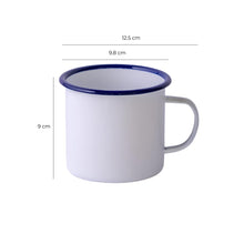 Set de 4 Mug Enlozado Blanco 500 Ml