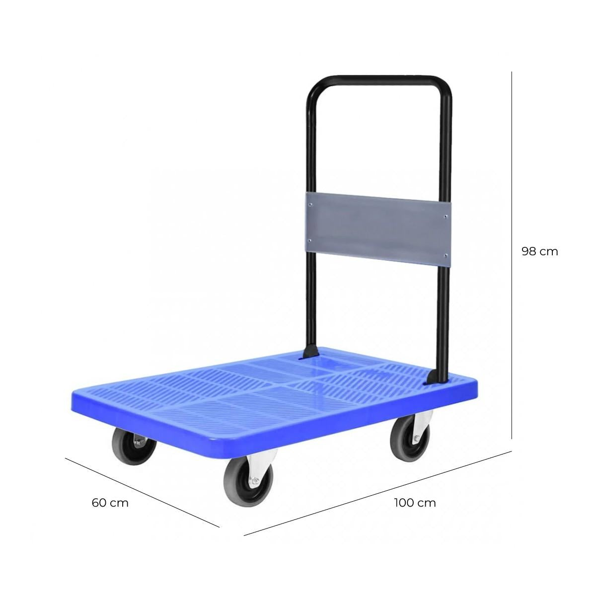 Carro Plataforma Plegable Azul