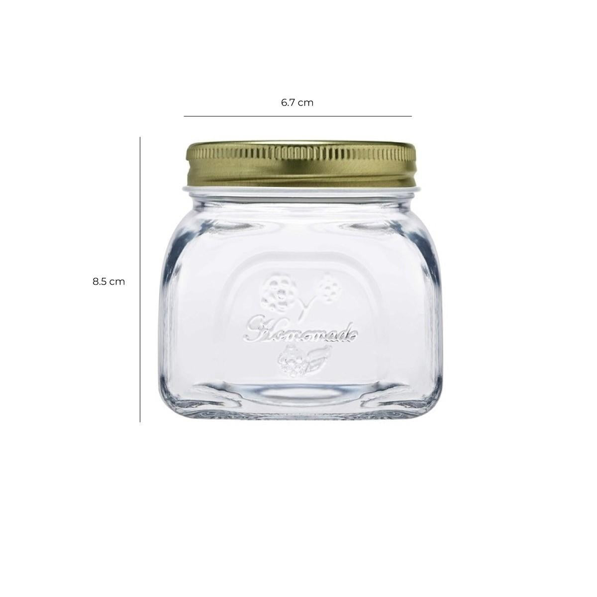 Set De 3 Frascos Con Tapa De Metal 300 Ml