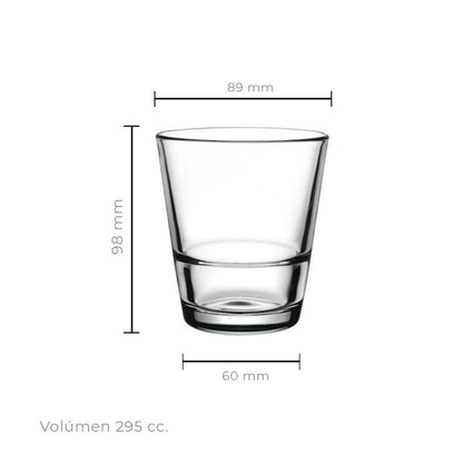 Vaso Whisky Apilable 295Cc Línea Grande-S