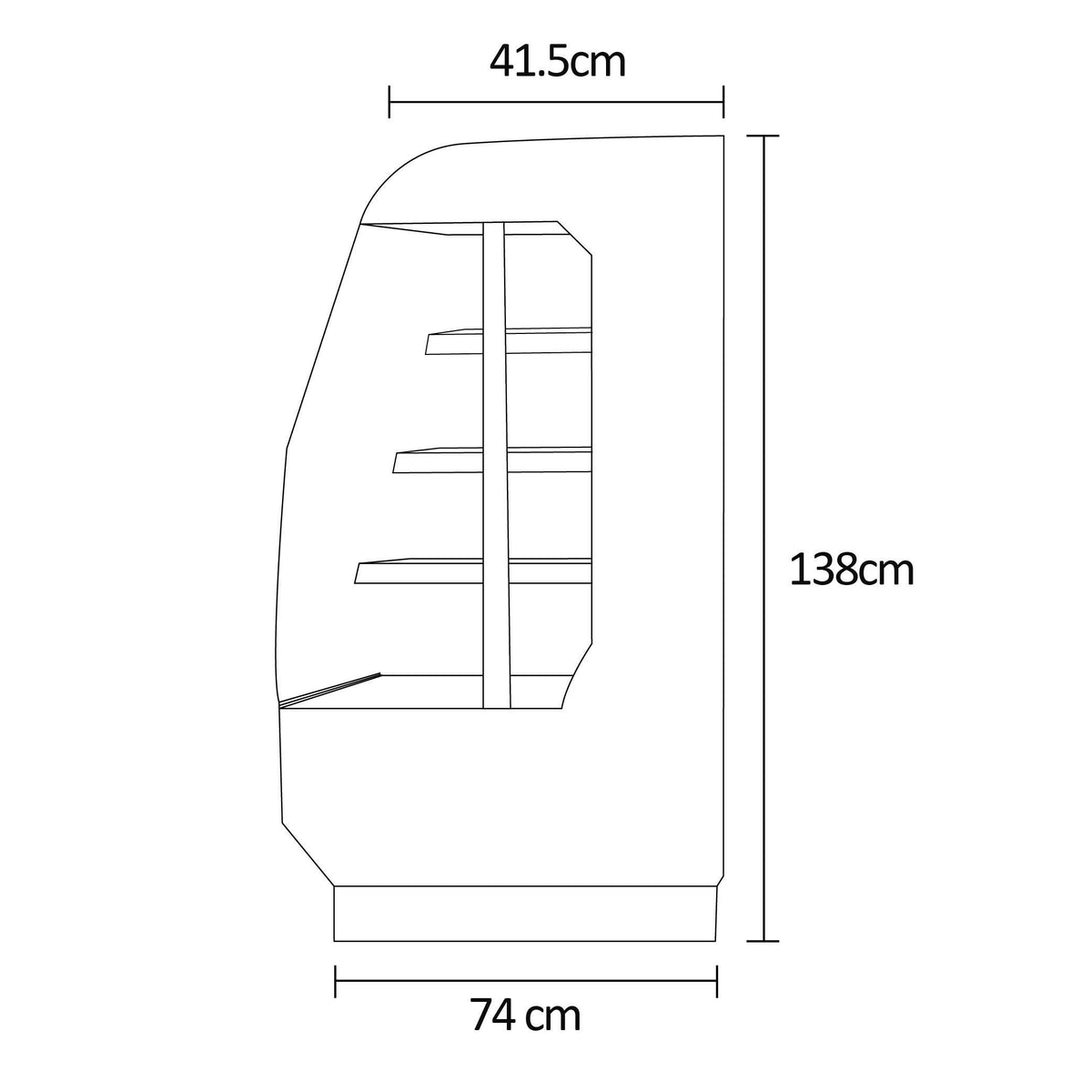 Vitrina Refrigerada Abierta 130x74x138Cm Norkalt