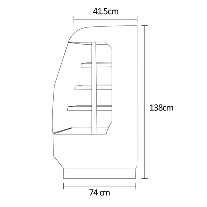Vitrina Refrigerada Abierta 130x74x138Cm Norkalt
