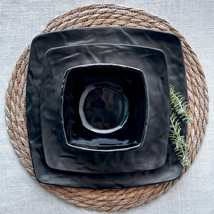 Bowl Melamina Cuadrado Negra 12.5x12.5 Cm Línea Carre