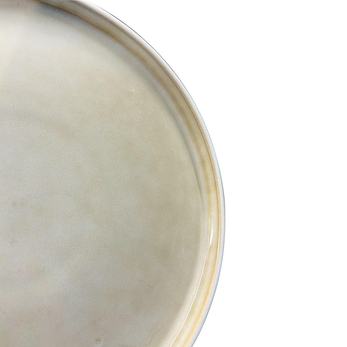 Set De 6 Plato Redondo Ceramica 26.5 Cm Beige Línea Rustica