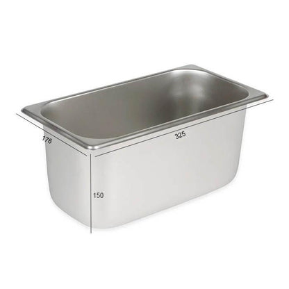 Contenedor Gastronómico Acero Inoxidable GN 1/3 x 15 Cm Linea Premium
