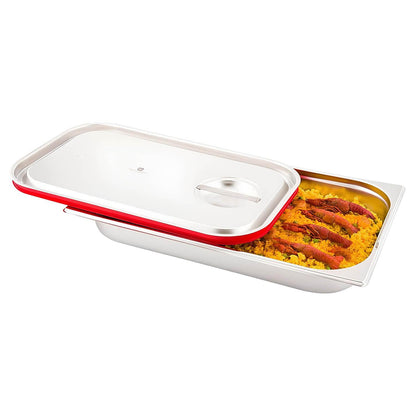 Tapa Contenedor Gastronómico Acero Inoxidable GN 1/3 Silicona Linea Premium
