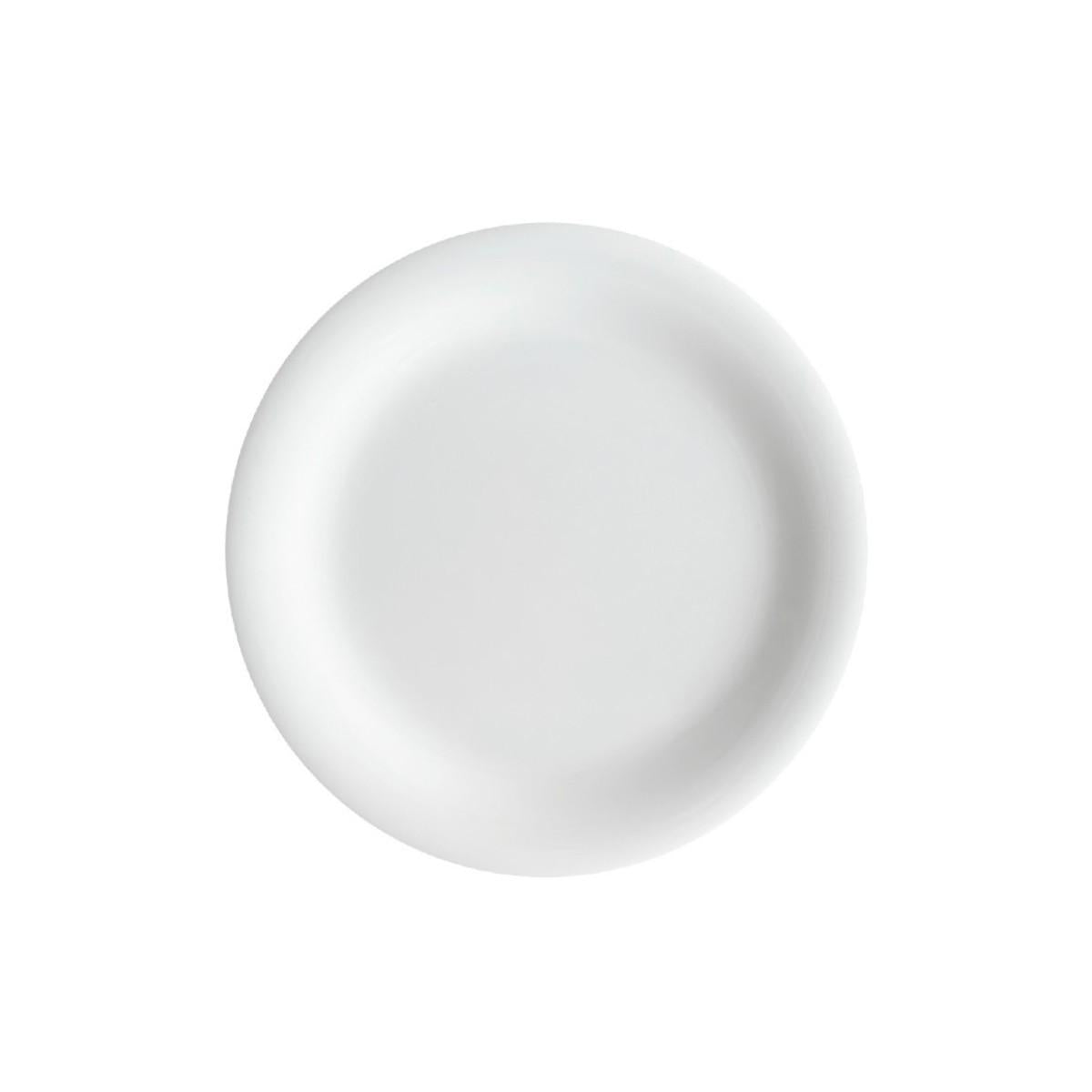Plato Melamina Redondo Borde Ancho Blanca 14 Cm Línea Clásica