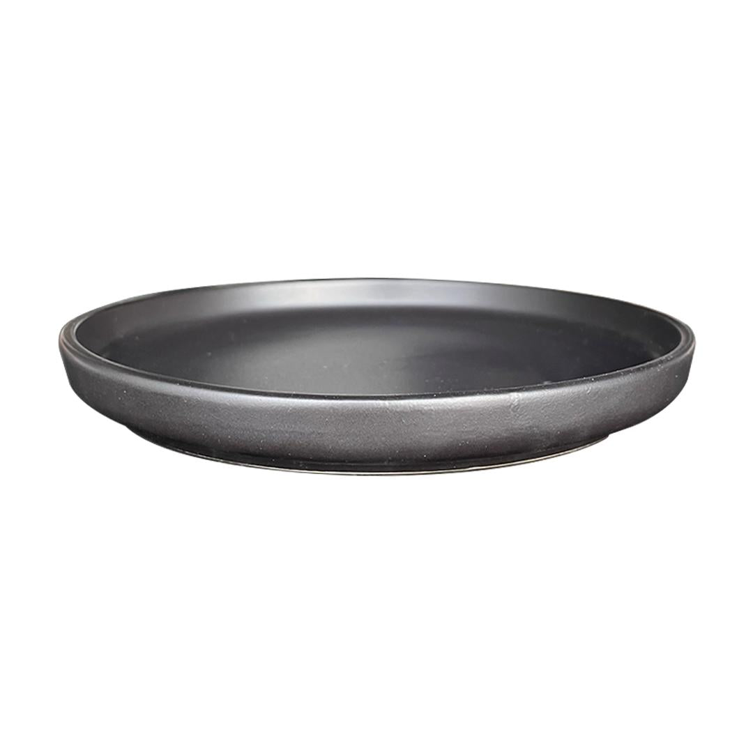 Set De 4 Plato Entrada Ceramica Rustica 21 Cm Negro Linea Os