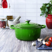 Olla Hierro Fundido Redonda Verde 24x12 Cm