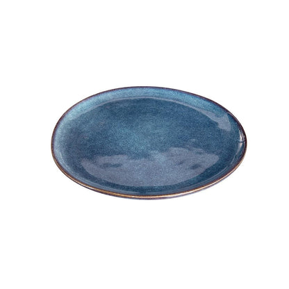 Set 6 Platos Redondo Ceramica Azul 27 Cm Linea Efes