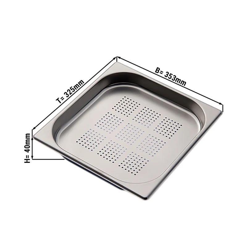 Contenedor Gastronómico Acero Inoxidable Perforado GN 2/3 x 4 Cm Linea Premium