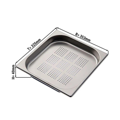 Contenedor Gastronómico Acero Inoxidable Perforado GN 2/3 x 4 Cm Linea Premium
