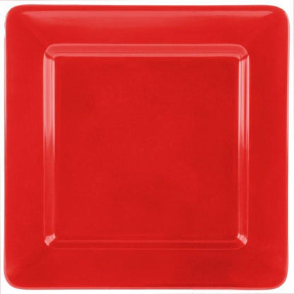 Plato Cuadrado Melamina Roja 30x30 Cm