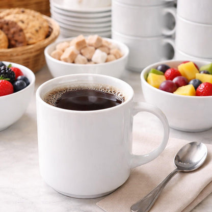 Set 6 Mug Porcelana Blanco 500 Ml Línea Padua