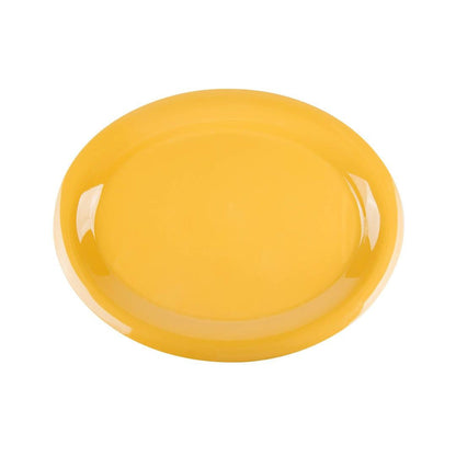 SET 4 PLATO OVALADO MELAMINA AMARILLO TROPICAL